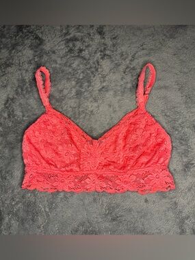 aerie Coral Lace Bralette - Bright Coral